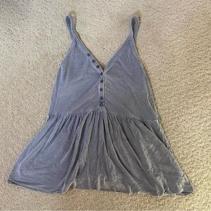 American Eagle Outfitters Charcoal Buttoned Tank Top
